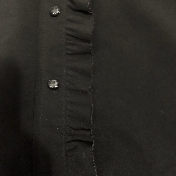 JCrew Black Ruffles Top - Picture 6 of 7